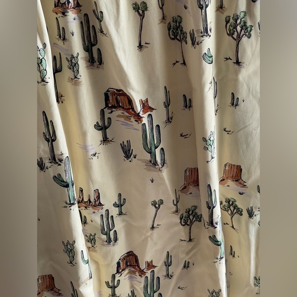 NWOT Jolene Joshua Tree Butter Yellow Print Shirred Western Print Dress - Picture 6 of 12